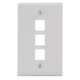 Classic 3 Ports Faceplate for EZ®/HD Style in Single Gang - White - IC107F03WH Classic 3 Ports Faceplate for EZ®/HD Style in Single Gang - White - IC107F03WH